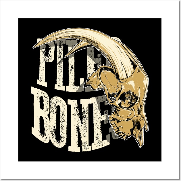 PILED BONES Wall Art by LittleBastard